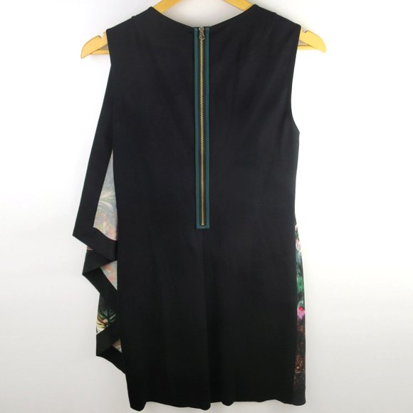 Ted Baker Black Floral Tunic Mini Dress Size 2 (US 6) - Picture 5 of 9
